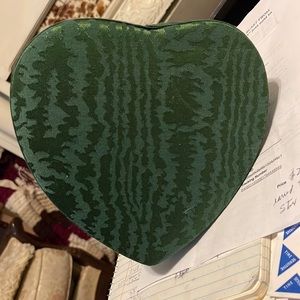 Antique Satin covered Heart Shaped Box 8” by 4” tall